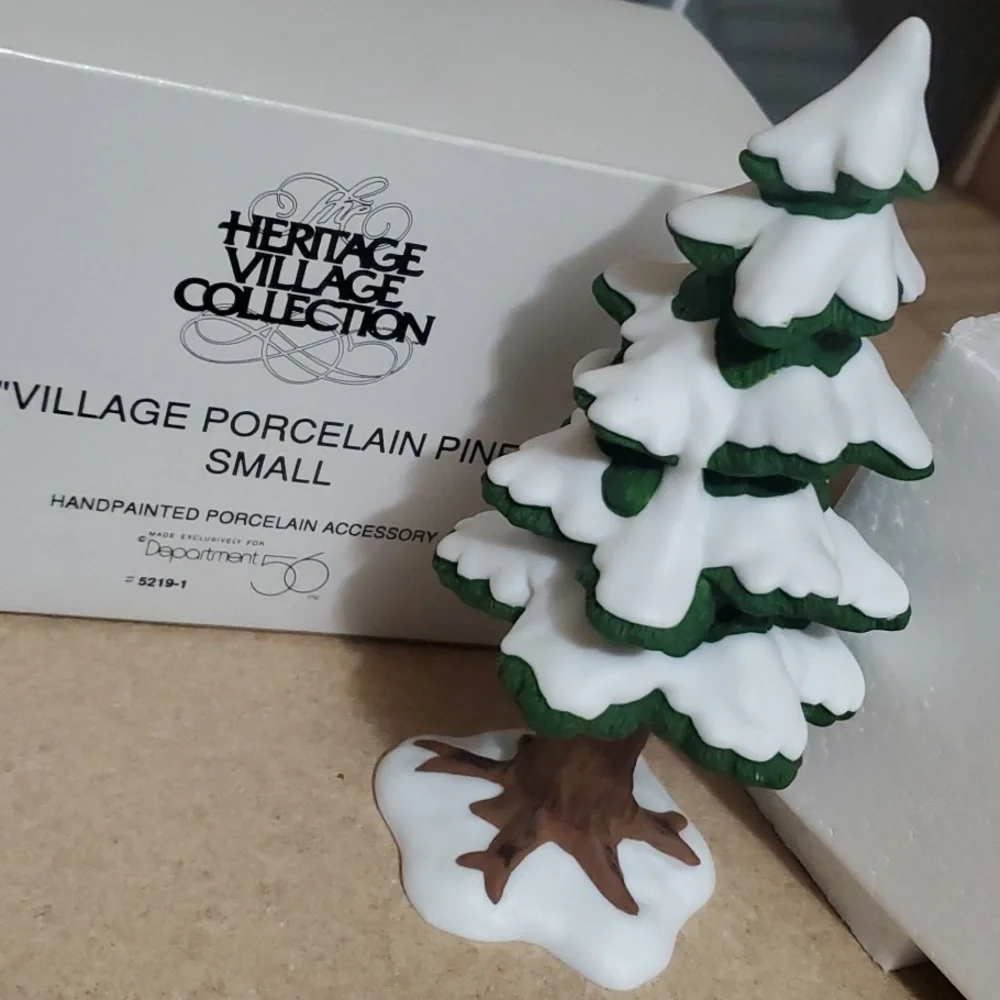 Heritage Village Collection Dept. 56 Village Porcelin Pine Small Tree Snow Cover